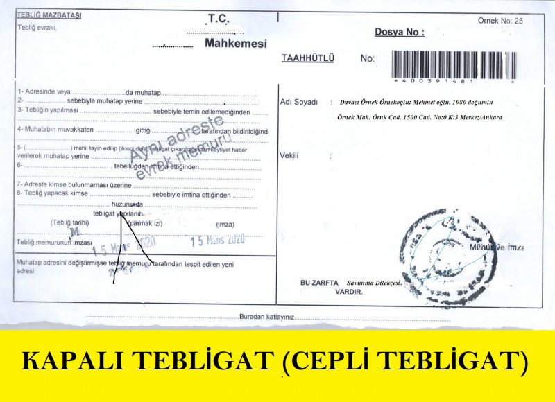 Tebliğ Memurunun Gerekli Araştırmayı Yapmadan Ve Belgelemeden Yapmış Olduğu Tebligatın Usulsüz Olduğuna İlişkin Emsal Karar